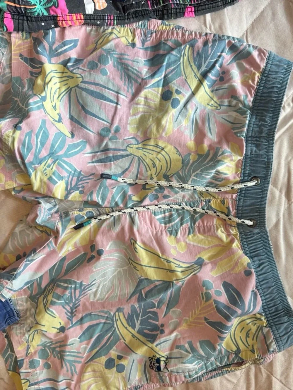 Men's Party Pants Pink Tropical Banana Swim Trunks